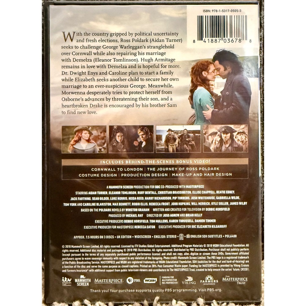 PBS Poldark The Complete Fourth Season DVD Excellent Period Drama BBC - Picture 2 of 6